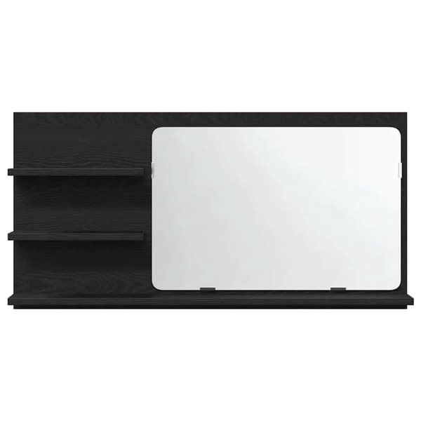 vidaXL Baderomsspeilskap svart eik 90x11x45 cm konstruert tre