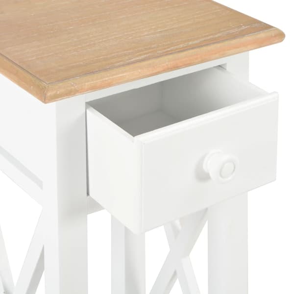 vidaXL Sidobord vit 27x27x65,5 cm trä