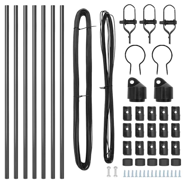 vidaXL Gjerdepåle 7 pcs Grå Stål
