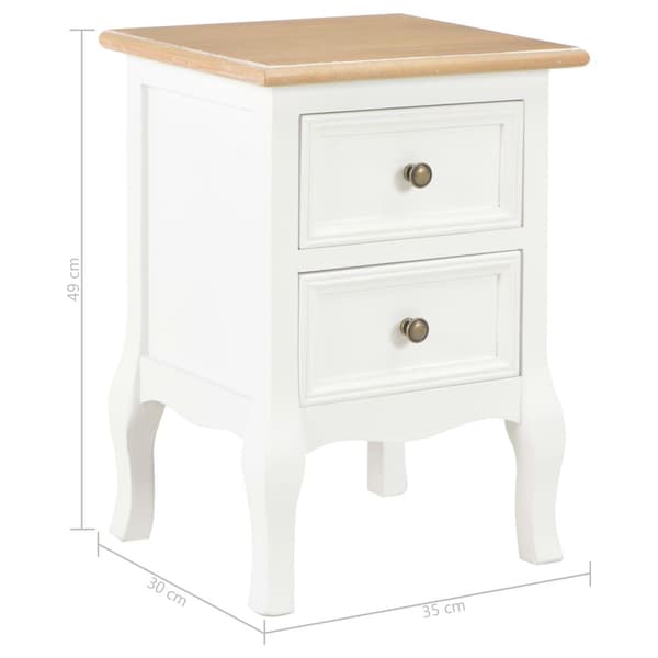 vidaXL Nattbord 2 stk 35x30x49 MDF hvit