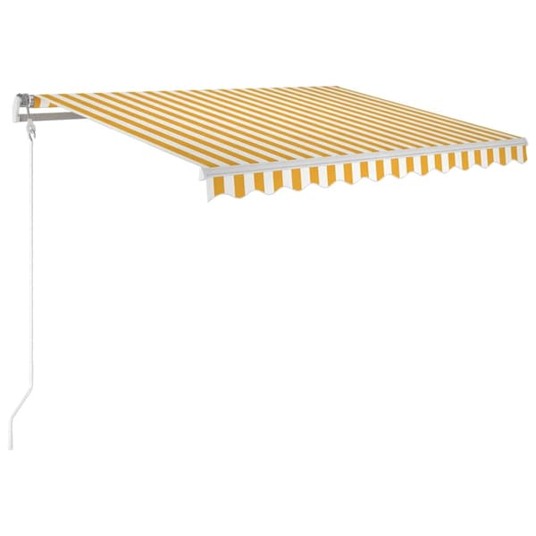 vidaXL Automatisk markis med vindsensor & LED 300x250 cm gul/vit