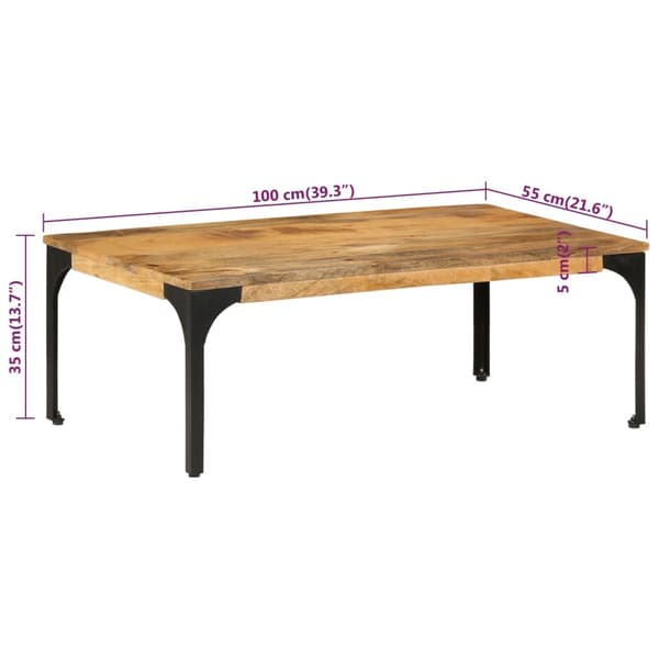 vidaXL Salongbord 100x55x35 cm heltre mango