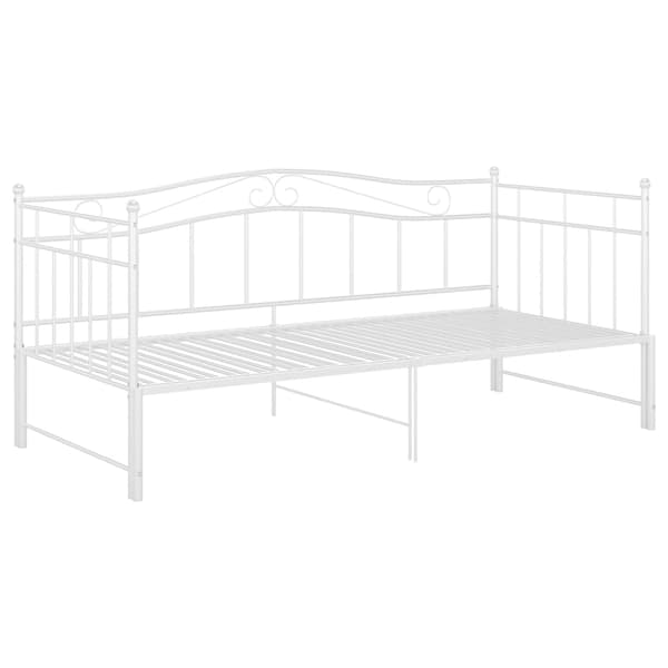 vidaXL Utdragbar sängram bäddsoffa vit metall 90x200 cm