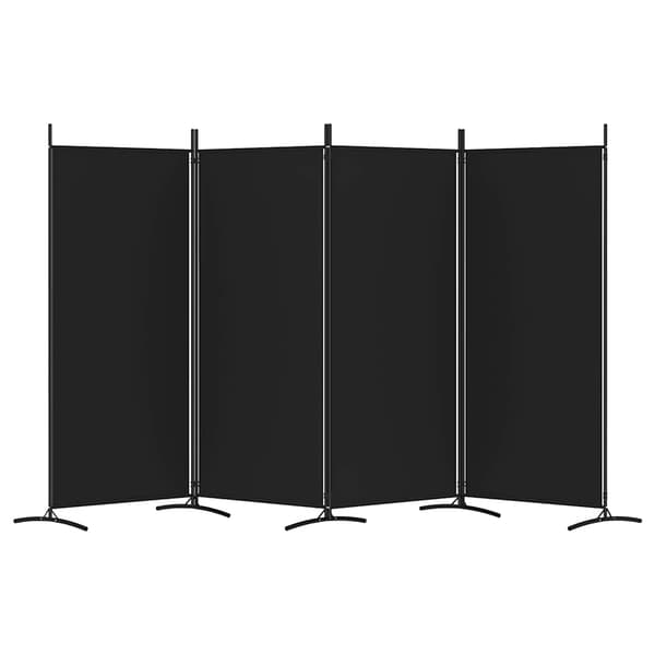 vidaXL Romdeler 4 paneler svart 346x180 cm stoff