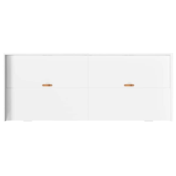 vidaXL Sengestamme med hodegjerde Hvit 80 x 200 cm Konstruert tre