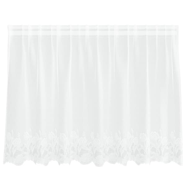 vidaXL Spetsgardin med gardiner Blommor Vit 80 x 200 cm Polyester