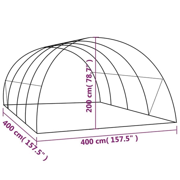 vidaXL Drivhus 16 m² 4x4x2 m