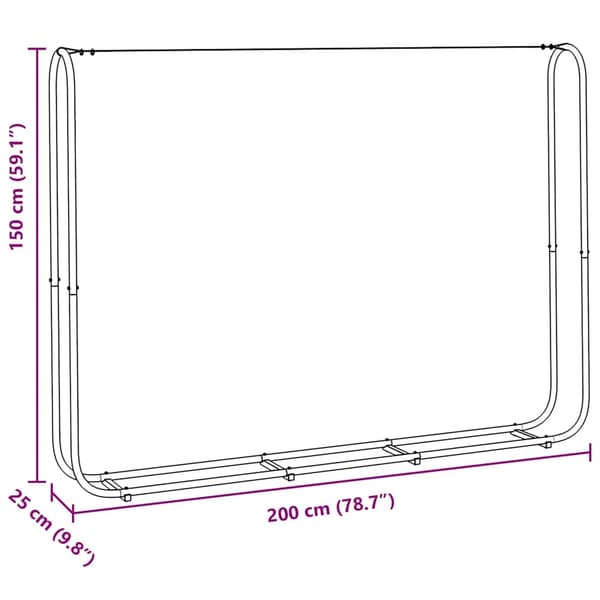 vidaXL Vedställ 200x25x150 cm galvaniserat stål