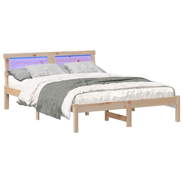 vidaXL Sengestamme med hodegjerde Brun 120 x 190 cm Massiv furu