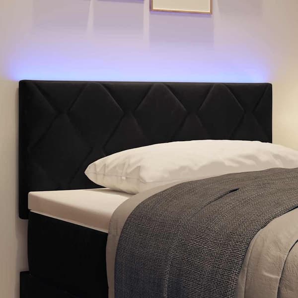 vidaXL LED huvuddyna Svart 90 cm Sammet