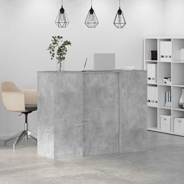 vidaXL Receptionsdisk betonggrå 135x50x103,5 cm konstruerat trä