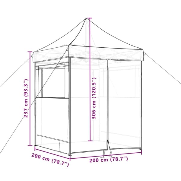 vidaXL Sammenleggbart partytelt pop-up med 4 sidevegger beige
