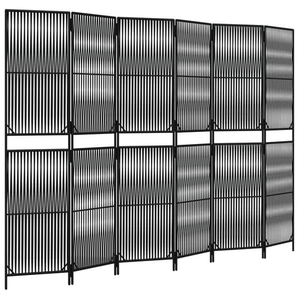 vidaXL Romdeler 6 paneler svart polyrotting