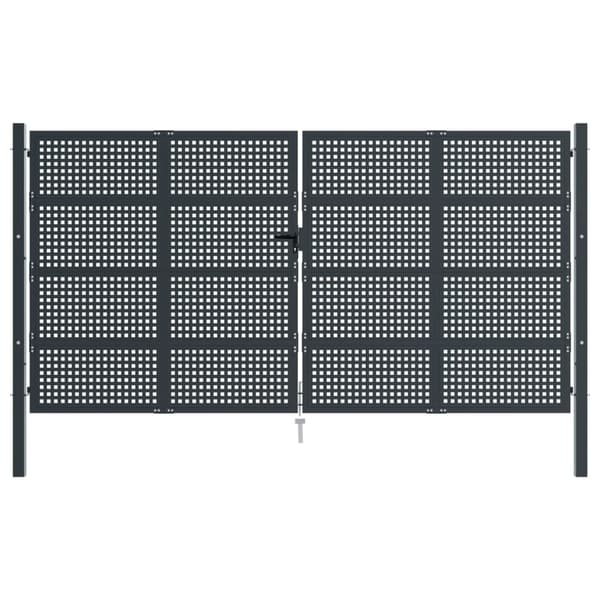vidaXL Trädgårdsgrind antracit 400x225 cm stål