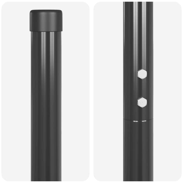 vidaXL Gjerdepåle 2 pcs Grå Pulverlakkert stål