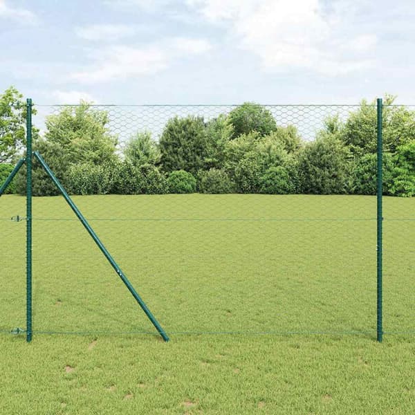 vidaXL Hexagonstängsel Grön 1,5 x 100 m PVC