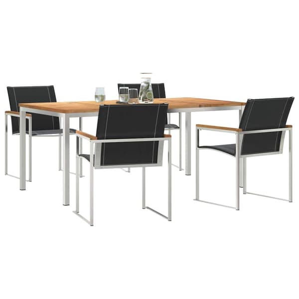 vidaXL Hage Spisegruppe 5 pcs Brun Solid akasietre