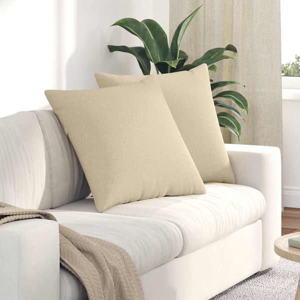 vidaXL Soffkuddar 2 st Gräddvit 80 x 80 cm tyg