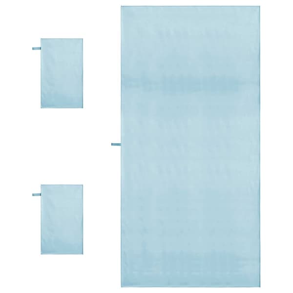 vidaXL Sports håndklesett 3 pcs Blå Polyester og polyamid