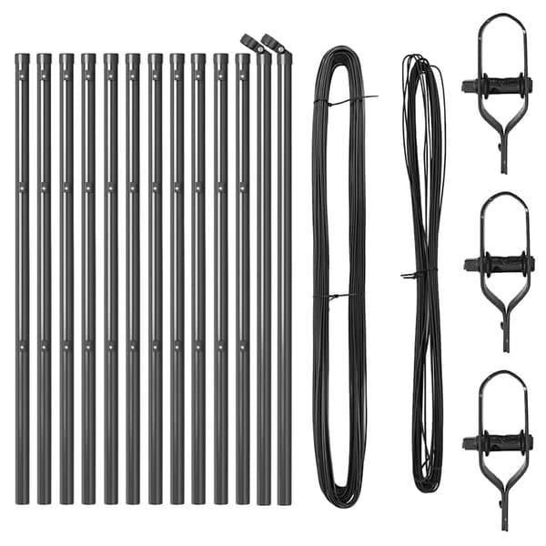 vidaXL Gjerdepåle 13 pcs Grå Stål