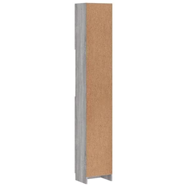vidaXL Baderomsskap grå sonoma eik 32x25,5x190 cm konstruert tre