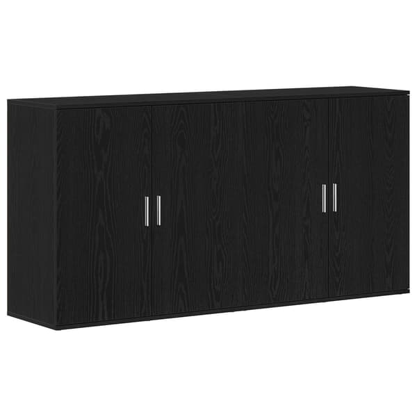 vidaXL Sideboard 2 pcs Svart Ek 79 x 38 x 80 cm Konstruerat trä