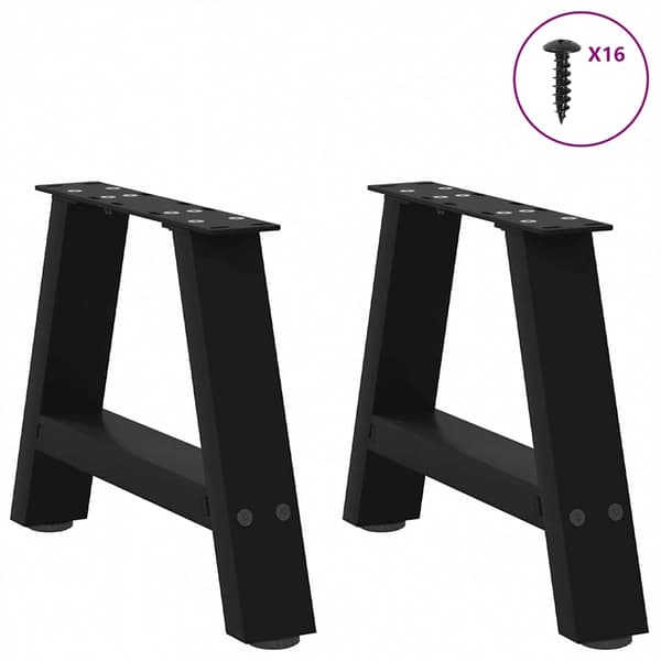vidaXL Soffbordsben A-formade 2 st svart 30x(30-31) cm stål