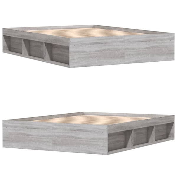 vidaXL Sengeramme grå sonoma 140x200 cm
