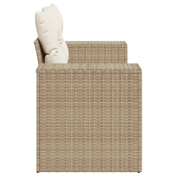 vidaXL Trädgårdssoffa 2-sits med dynor konstrotting beige