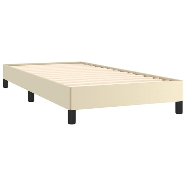 vidaXL Sängram gräddvit 100x200 cm konstläder
