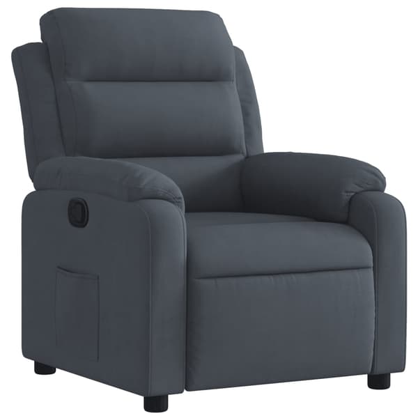 vidaXL Reclinerfåtölj mörkgrå sammet