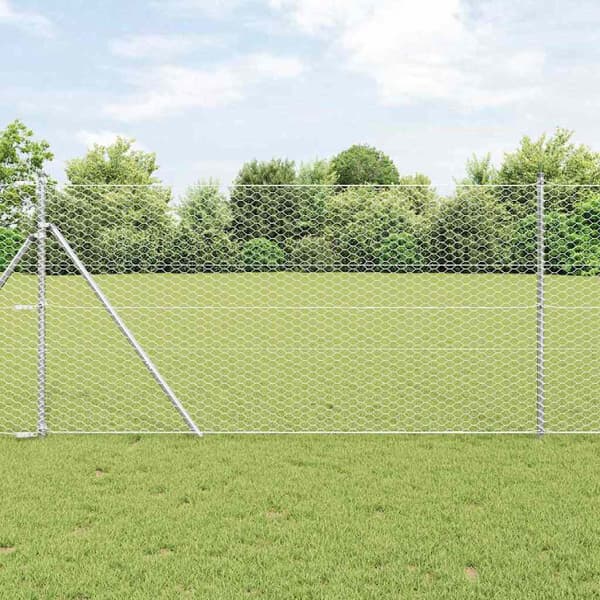 vidaXL Gjerdepåle sølv 10 x 1 m (36 mm mesh) Stål