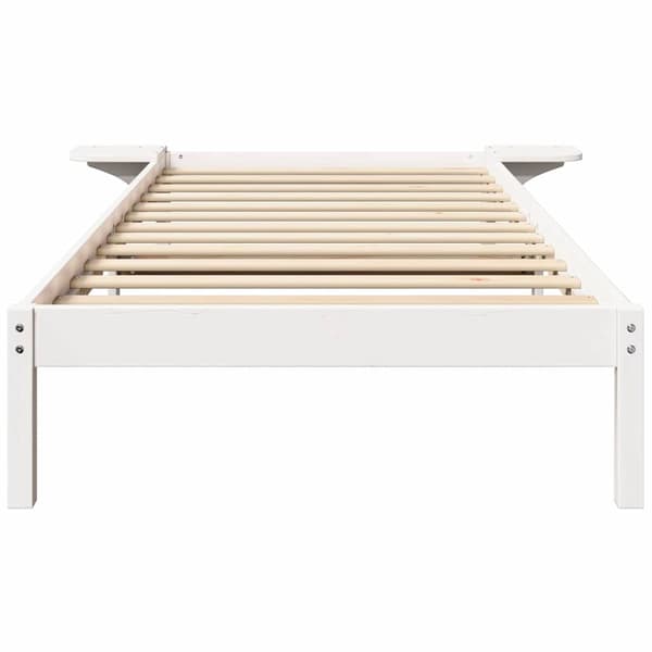 vidaXL Sängram Vit 75 x 190 cm Massiv furu
