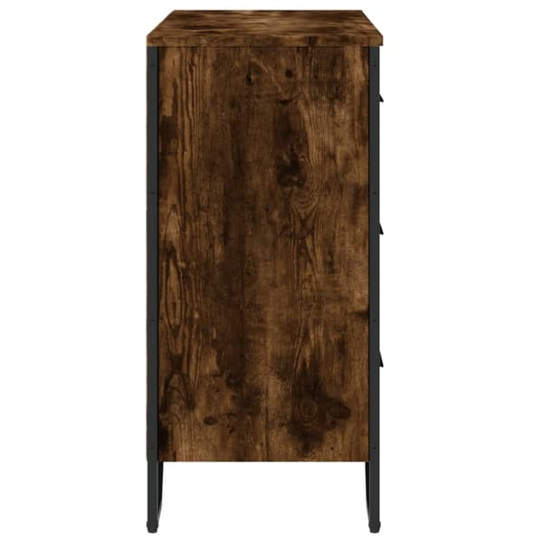 vidaXL Kommode røkt eik 91x35,5x74,5 cm konstruert tre