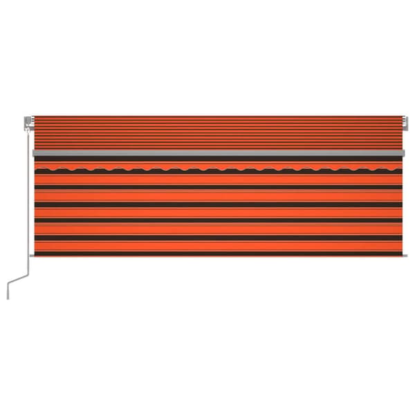 vidaXL Automatisk markis rullgardin vindsensor LED 4,5x3 m orange/brun