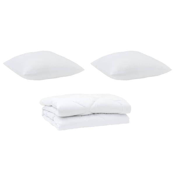 vidaXL Dyna med kuddar med kudde 3 pcs Vit Mikrofiber