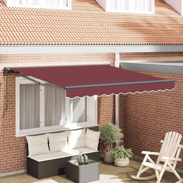 vidaXL Markisram Vinröd 350 x 250 cm Polyester med PU-beläggning