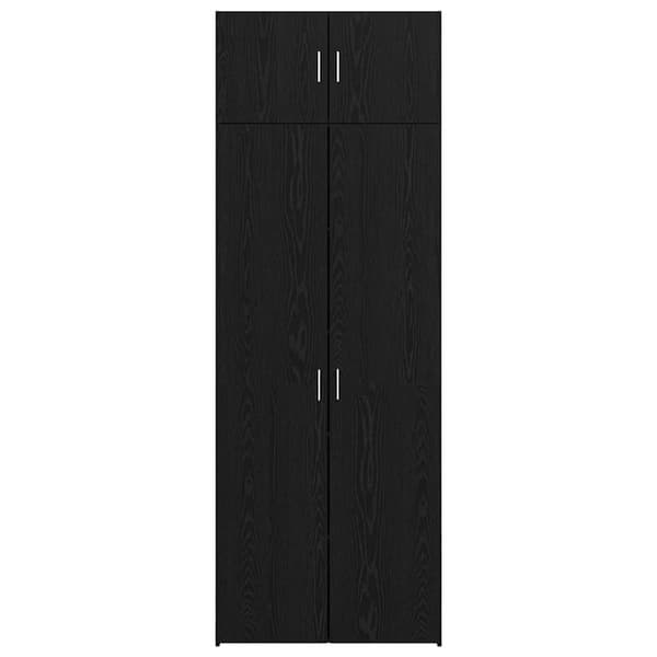 vidaXL Oppbevaringsskap 3 pcs Svart Eik