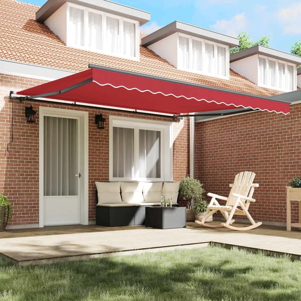 vidaXL Innvendbar Markise Rød 400 × 300 cm Polyester og stål