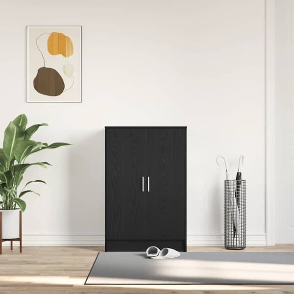 vidaXL Skoskap svart eik 60x35x92 cm konstruert tre