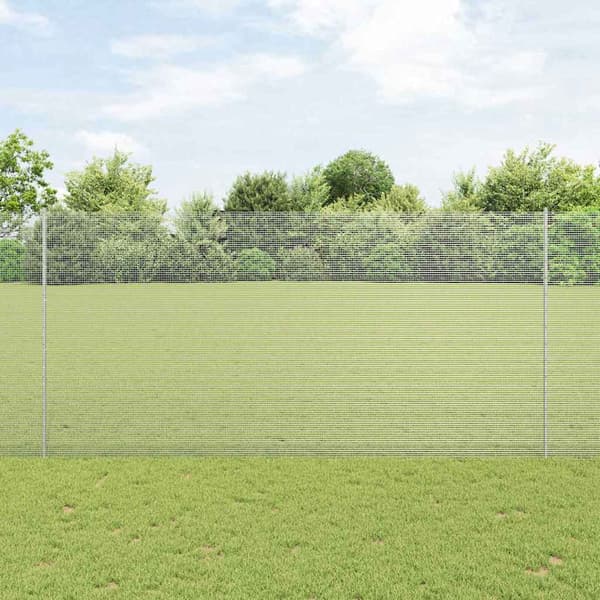 vidaXL Gjerde med innlegg. sølv 1.5 x 10 m Stål
