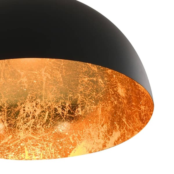 vidaXL Taklamper 2 stk svart og gull halvkuleformet E27