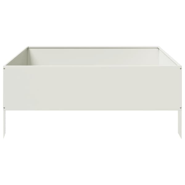 vidaXL Høybed hvit 100x100x25 cm stål
