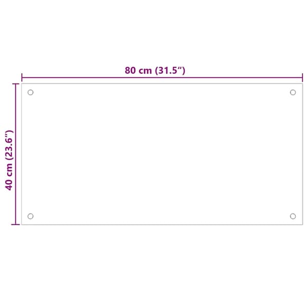 vidaXL Stänkskydd transparent 80x40 cm härdat glas