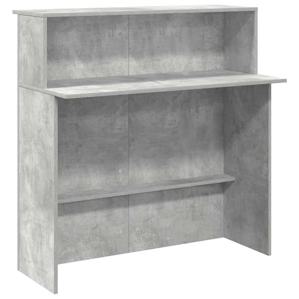 vidaXL Receptionsdisk betonggrå 100x50x103,5 cm konstruerat trä