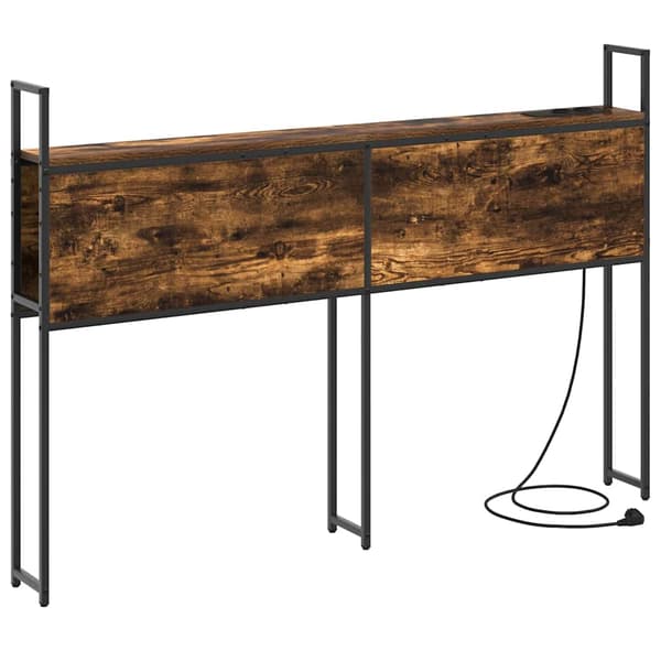 vidaXL Oppbevaringshodegjerde med Ladeplass Røkt eik 123 x 15 x 98 cm