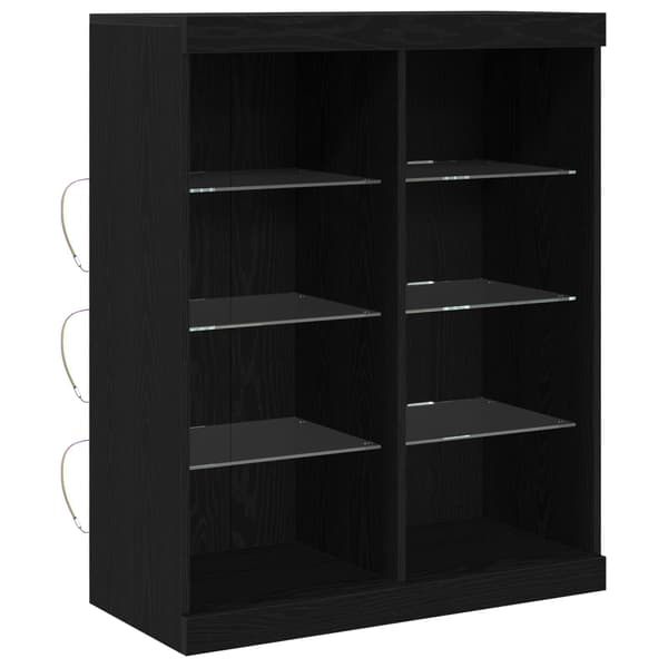 vidaXL LED sideboard Svart Eik 41 x 37 x 100 cm Konstruert tre