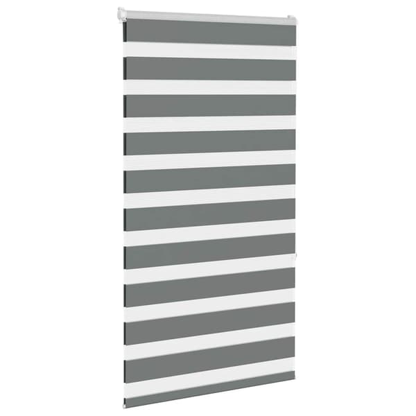 vidaXL Rullgardin zebra mörkgrå 80x150 cm tyg bredd 75,9 cm polyester