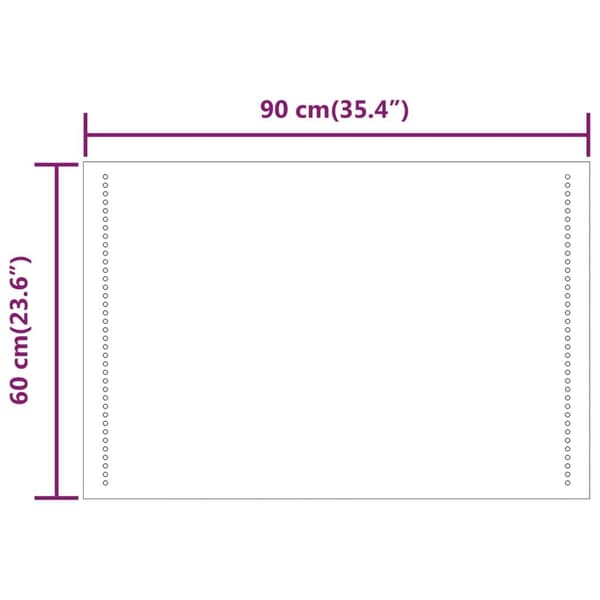vidaXL Baderomsspeil med LED 60x90 cm