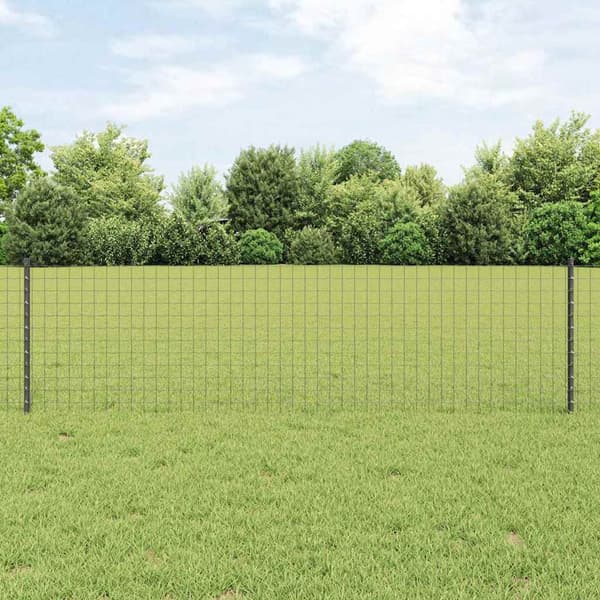vidaXL Stängselstolpe 5 pcs Grå 60 cm Stål